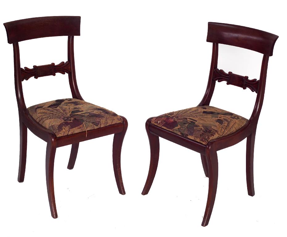 Appraisal: SET OF SIX th CENTURY MAHOGANY DINING CHAIRS each with