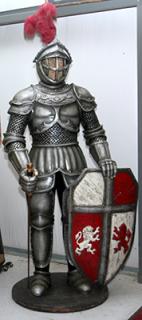 Appraisal: Large resin Knight in full armor x ' holding large