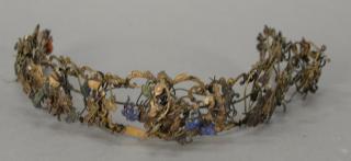 Appraisal: Chinese silver enameled head dress band Chinese silver enameled head