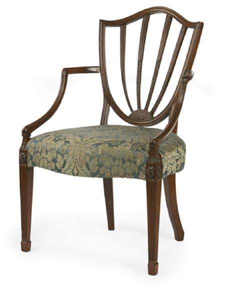 Appraisal: A George III mahogany armchair In the Hepplewhite taste the