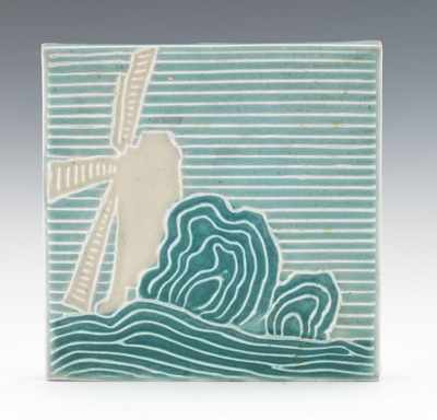 Appraisal: A Rookwood Glazed Ceramic Tile Trivet Matte glazed ceramic tile