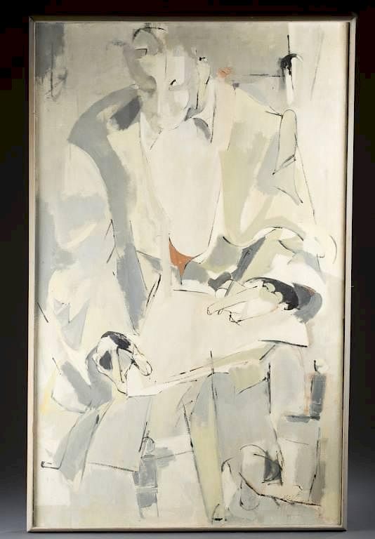 Appraisal: Helene McKinsey o c abstract seated male McKinsey Helene Virginia