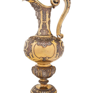 Appraisal: A Large Victorian Silver-Gilt Ewer Robert Garrard II London hallmarked