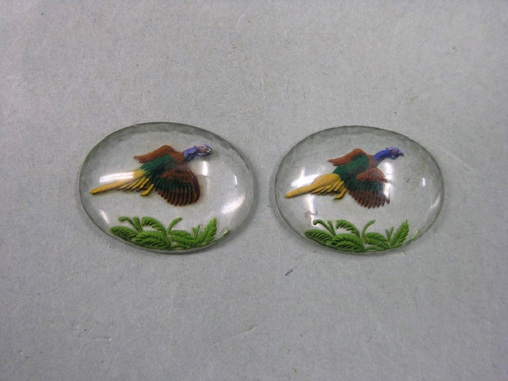 Appraisal: Essex crystals set of ten oval flying pheasant