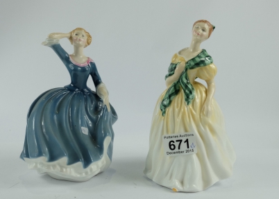 Appraisal: Royal Doulton lady figures Joan HN and Tina HN