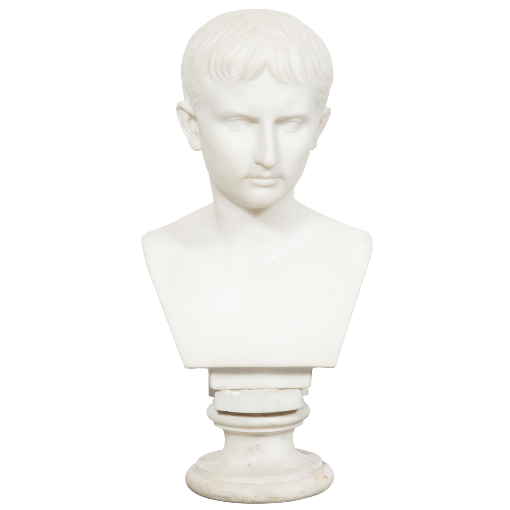 Appraisal: Marble Bust of a Young Man After the Antique Signed