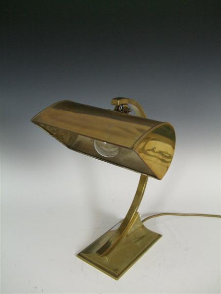 Appraisal: ART DECO DESK LAMP S brass with cowled shade cm