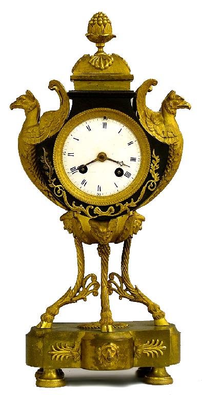 Appraisal: French bronze and ormolu decorative two train mantel clock the