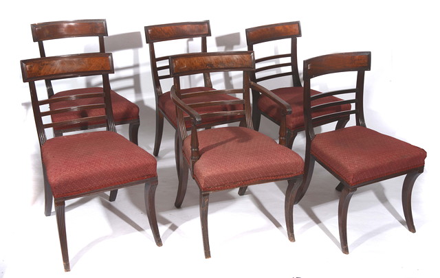 Appraisal: A SET OF SIX REGENCY MAHOGANY DINING CHAIRS comprising a