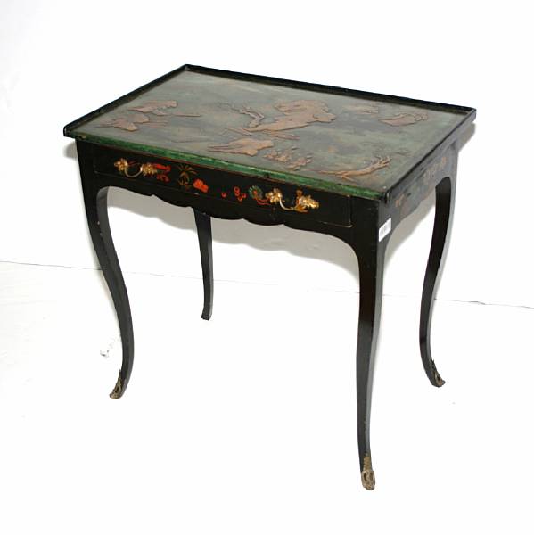 Appraisal: A Louis XV style chinoiserie decorated writing table height in