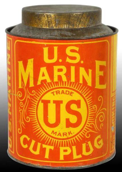 Appraisal: US Marine Cut Plug Tobacco Canister Description Manufactured by Hardin