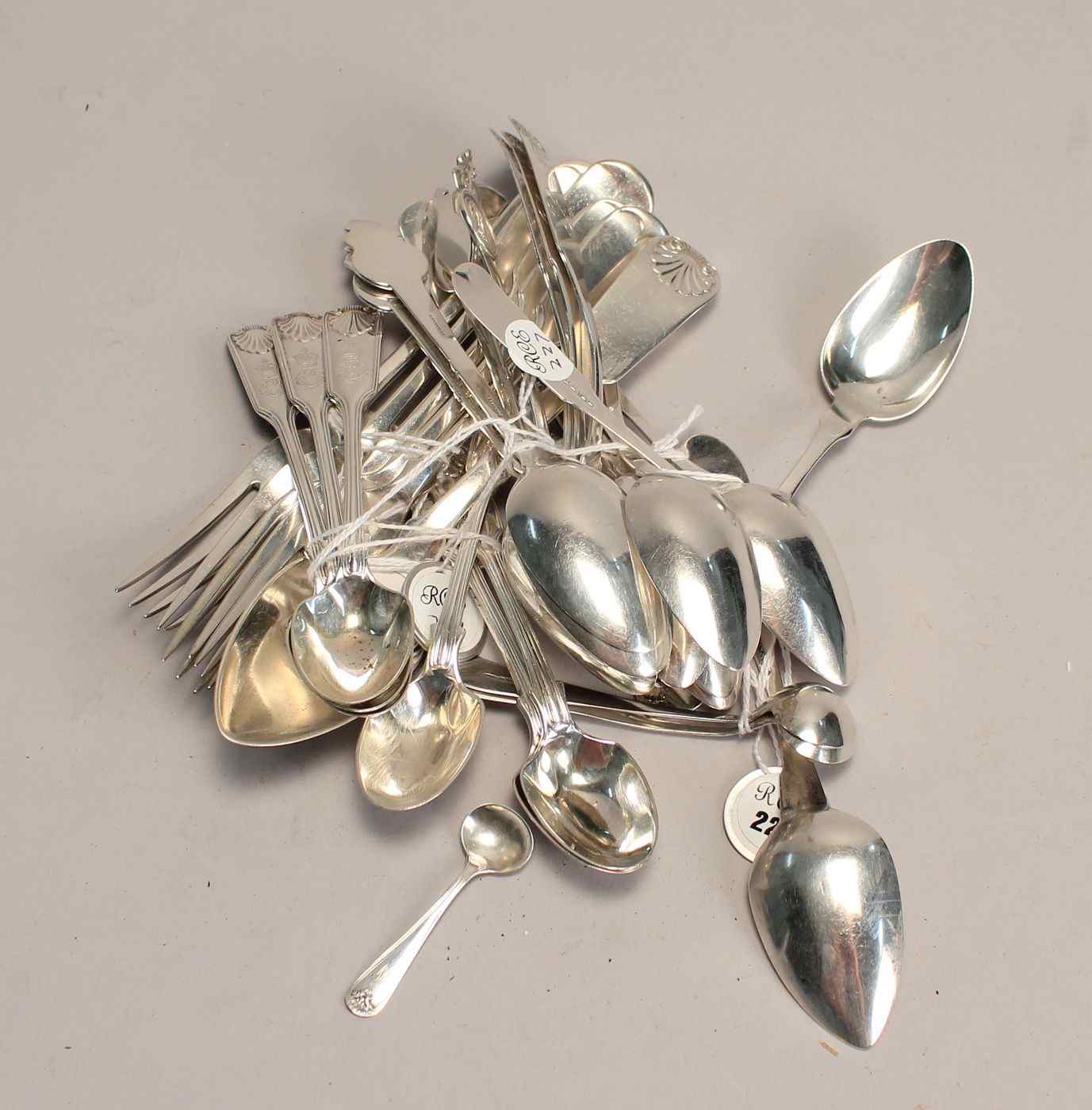 Appraisal: THIRTY-ONE PIECES OF AMERICAN SILVER AND SILVER PLATED FLATWAREBy various