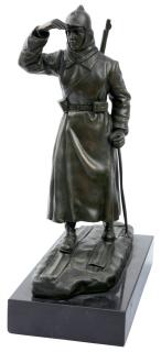 Appraisal: A SOVIET BRONZE OF A FRONTIER GUARD ON SKIS VSEKOKHUDOZHNIK