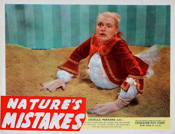 Appraisal: Freaks aka Nature's Mistakes Excelsior Pictures Corp R- lobby card