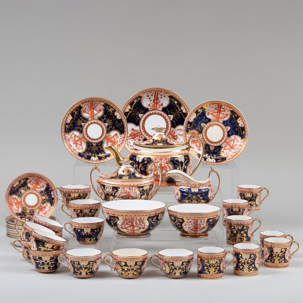 Appraisal: English Imari Porcelain Tea Service in the 'Dollar Tree' Pattern