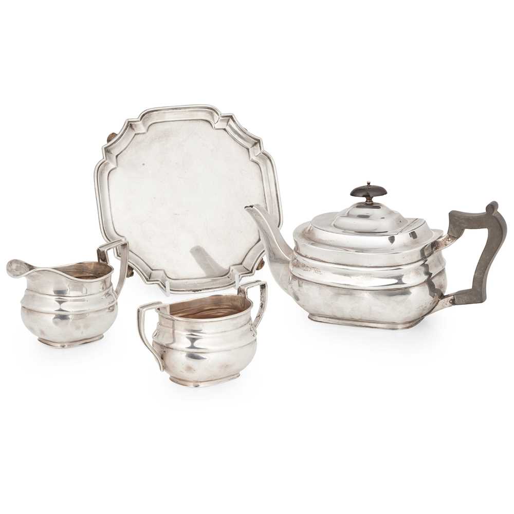 Appraisal: A MATCHED GEORGE V THREE-PIECE TEA SERVICE Goldsmiths Silversmiths Co