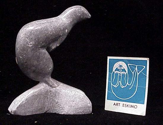 Appraisal: Canadian Eskimo Art soapstone otter '' high signed on base