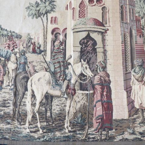 Appraisal: Tapestry Orientalist or Morroco Village Scene X