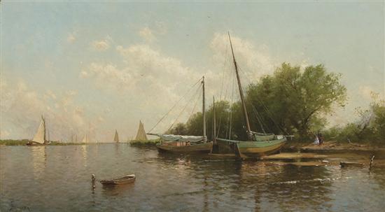 Appraisal: ALFRED THOMPSON BRICHER American - Oyster Boats on the Creek