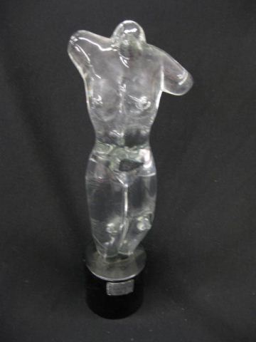 Appraisal: Vetri Murano Art Glass Statue clear female torso plus black