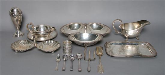 Appraisal: A Group of Silverplate Table Articles Width of largest inches