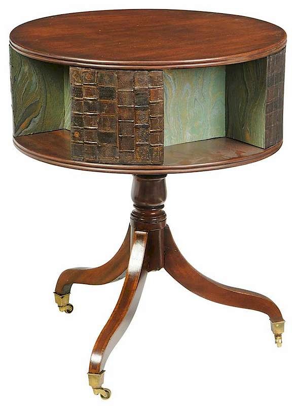 Appraisal: Georgian Style Mahogany Rotating Bookstand British late th century sides