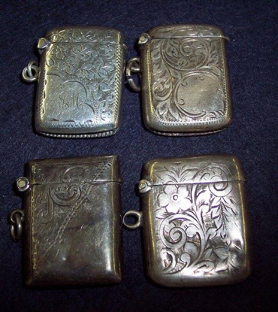 Appraisal: Three engraved vesta cases various all Birmingham and and another