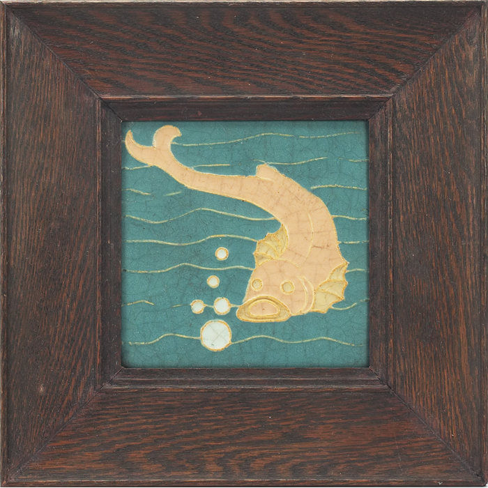 Appraisal: Wheatley tile colorful fish and bubble design numbered held in