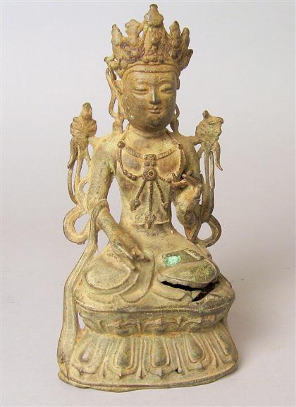 Appraisal: Chinese Ming bronze figure of Buddha ming dynasty Of typical