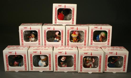 Appraisal: Group of ten wooden figural Steinbach Christmas Ornaments German In