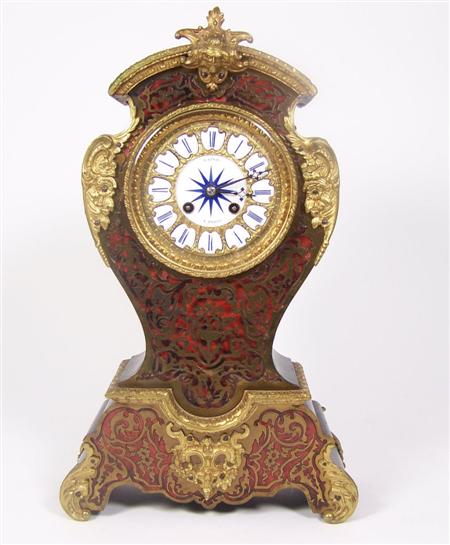 Appraisal: A th century French Boulle and ebonised mantel clock with