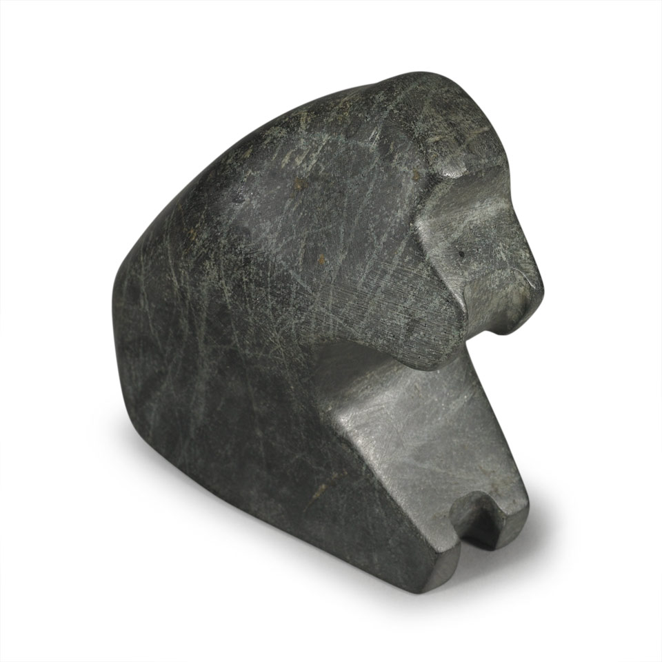 Appraisal: JOHN PANGNARK - E - Arviat FIGURE stone signed in