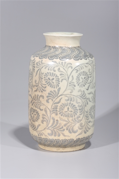 Appraisal: Large Korean blue and white porcelain vase with floral designs