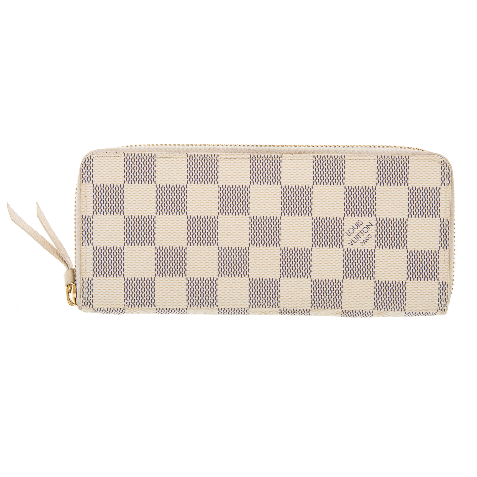 Appraisal: A LOUIS VUITTON DAMIER AZUR CLEMENCE WALLET An beige and