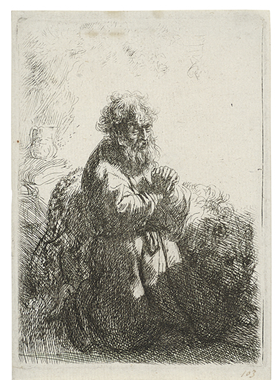 Appraisal: REMBRANDT VAN RIJN Saint Jerome Kneeling in Prayer Looking Down