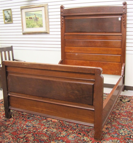 Appraisal: VICTORIAN CHERRYWOOD BED WITH RAILS American c full double size