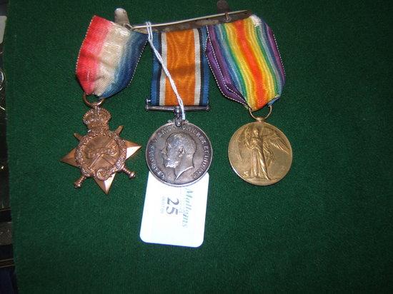 Appraisal: A set of three WWI medals awarded to Private S