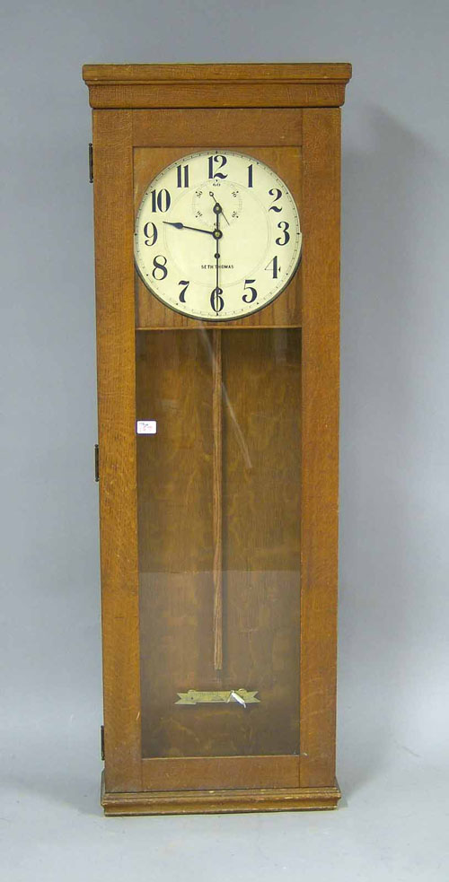 Appraisal: Seth Thomas oak regulator wall clock with correct markings h