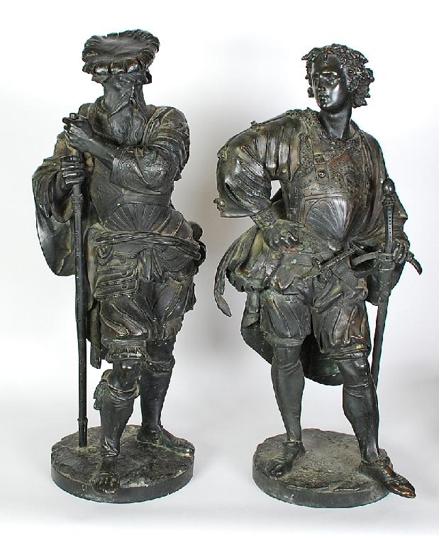 Appraisal: GOOD PAIR OF NINETEENTH CENTURY FRENCH CAST BRONZE FIGURES by