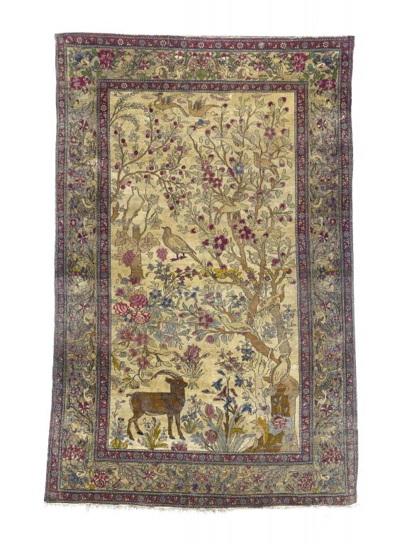 Appraisal: AN ANTIQUE KIRMAN PICTORIAL RUG x cm