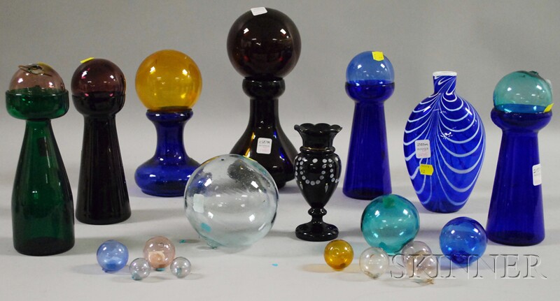 Appraisal: Approximately Twenty-four Colored Blown and Molded Glass Articles including a