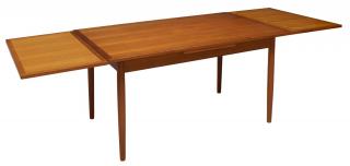 Appraisal: DANISH MID-CENTURY MODERN TEAKWOOD DRAW LEAF TABLE Danish mid-century modern