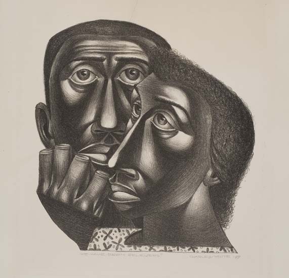 Appraisal: CHARLES WHITE - We Have Been Believers Lithograph on cream