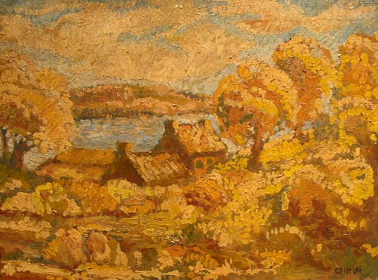 Appraisal: Walter Griffin American - oil on canvas Autumn trees and