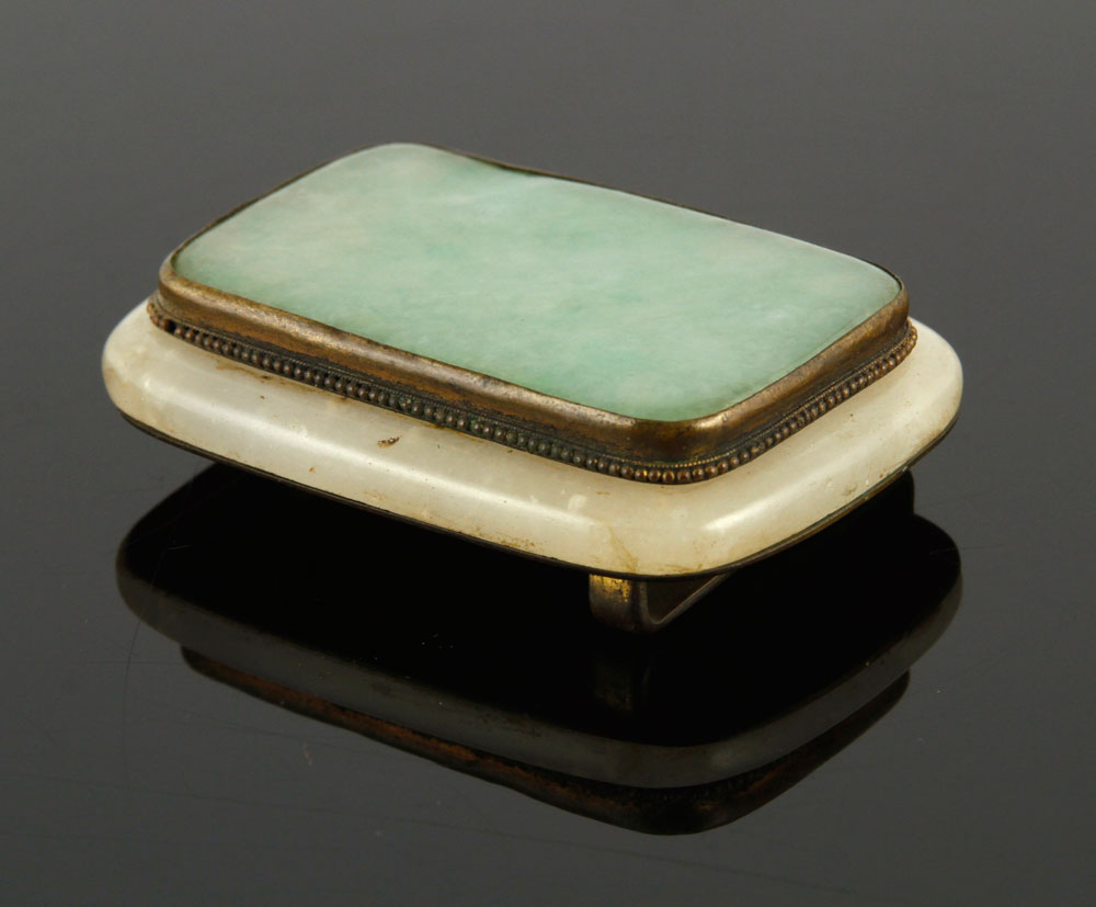 Appraisal: - Chinese Jadeite Buckle Chinese jadeite buckle x Provenance MA