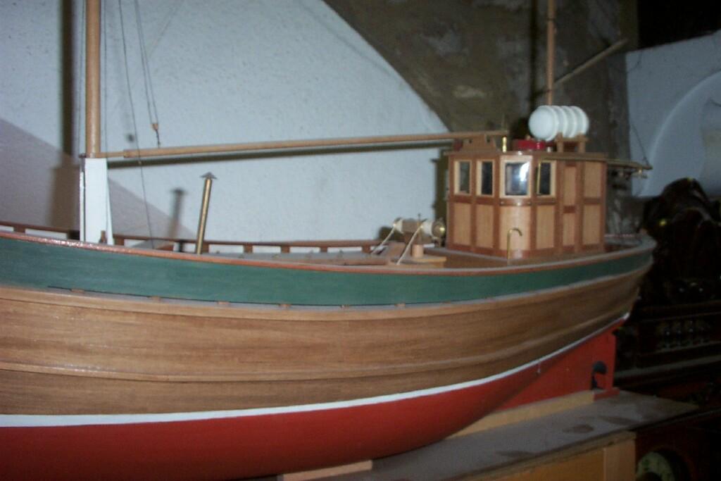 Appraisal: A wooden scale model of a trawler with well detailed