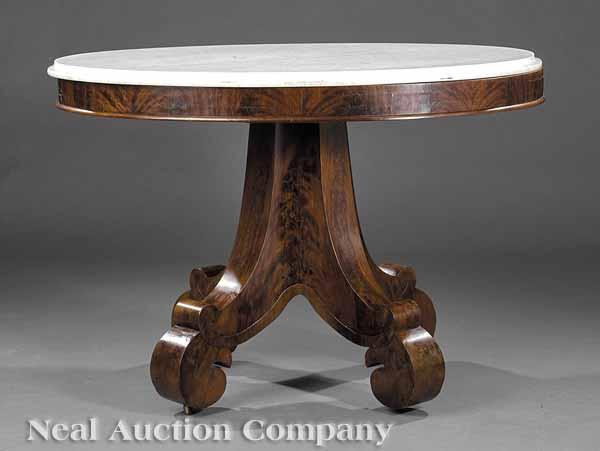 Appraisal: An American Late Classical Mahogany Center Table c Boston the