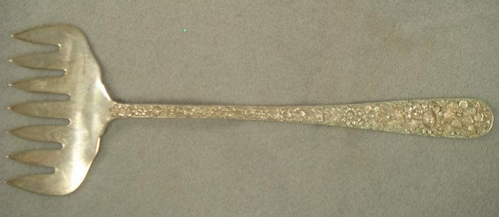 Appraisal: Kirk repousse sterling silver sardine fork TO Estimate -