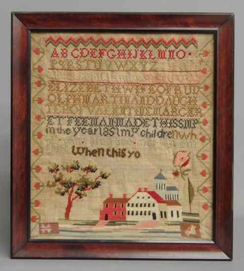 Appraisal: th c sampler ''Elizabeth Wife Of Rudolph Martinand Daughter of