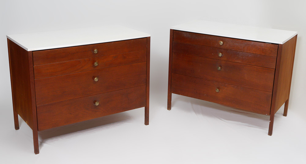 Appraisal: PAIR FLORENCE KNOLL DRAWER DRESSERS With formica top and back